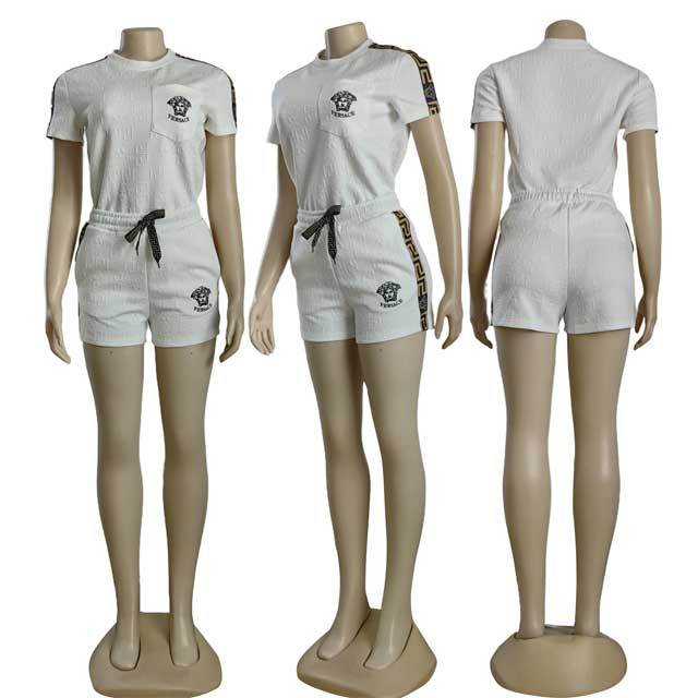 Fashion Embossing Casual Short Set