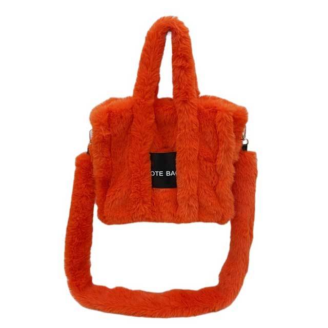 Candy Color Plush Crossbody Bag