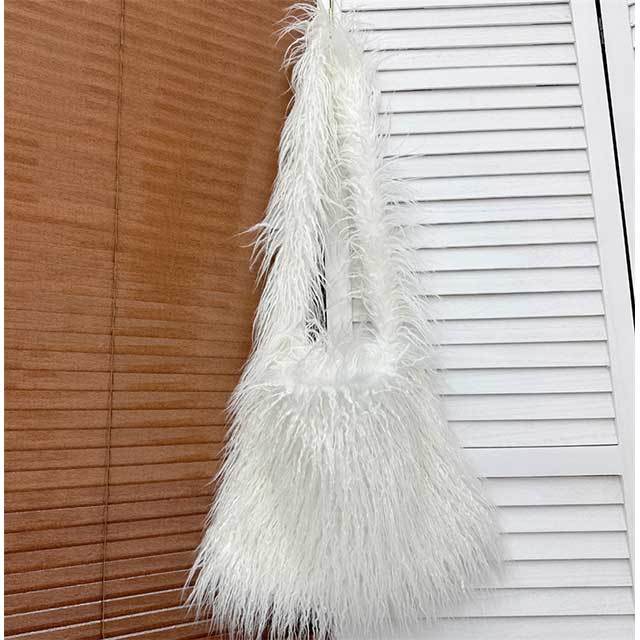 Candy Color Fuzzy Shoulder Bag