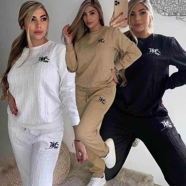 Embroidery Embossing Fall Jogging Pants Suit