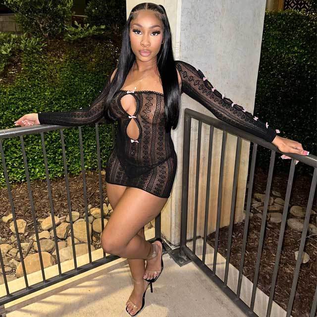 Bow Hollow Out Lingerie Dress