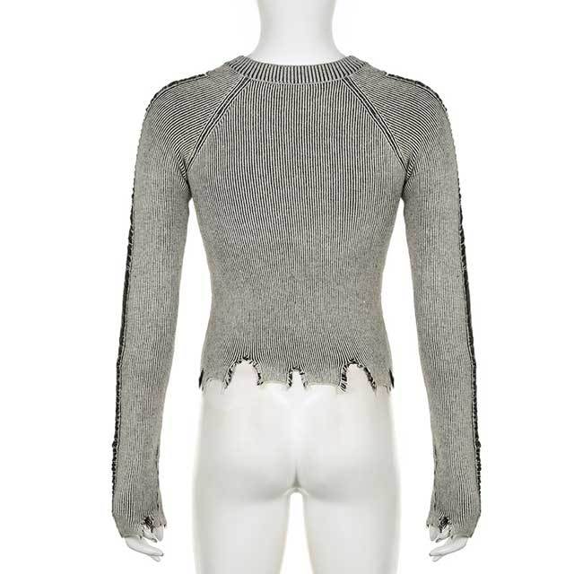 Knit Broken Top Leather Short Set