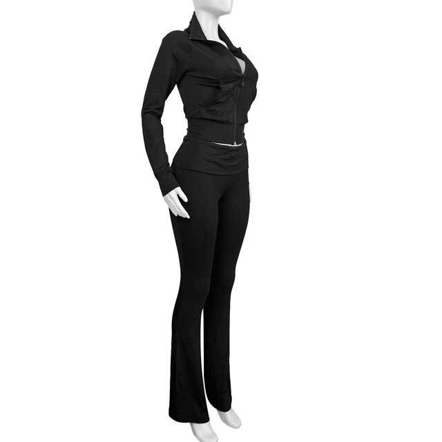 Basic Zipper Top Fall Jogging Suit