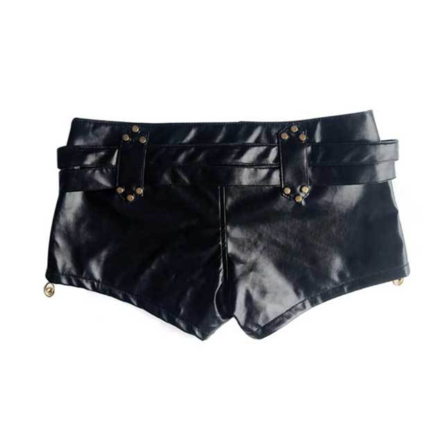Knit Broken Top Leather Short Set