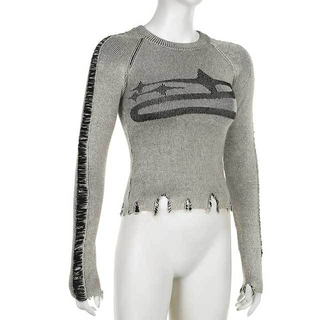 Knit Broken Top Leather Short Set