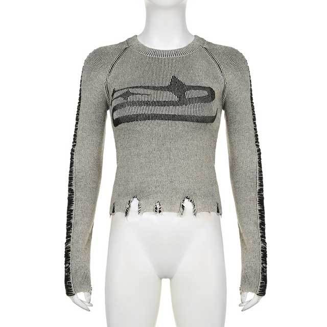 Knit Broken Top Leather Short Set
