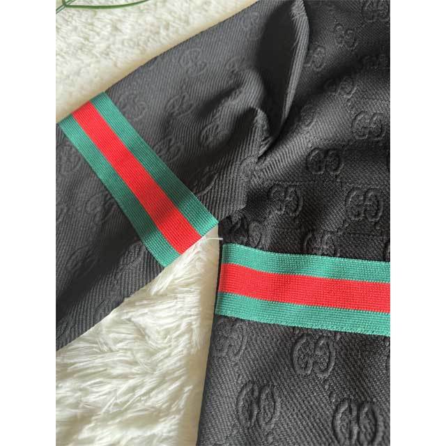 Embroidery Embossing Striped Hooded Tracksuit Set