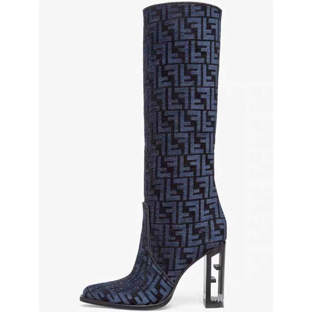 Knee Length Chunky Heeled Biker Boots