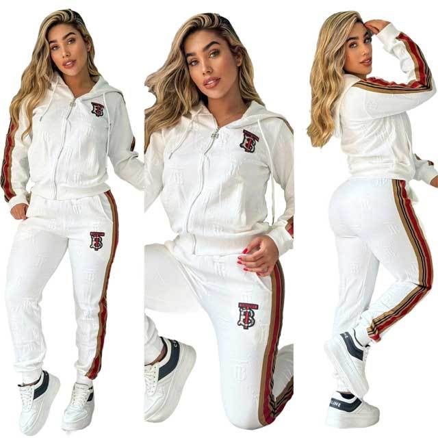 Embroidery Embossing Fall Casual Tracksuit Set