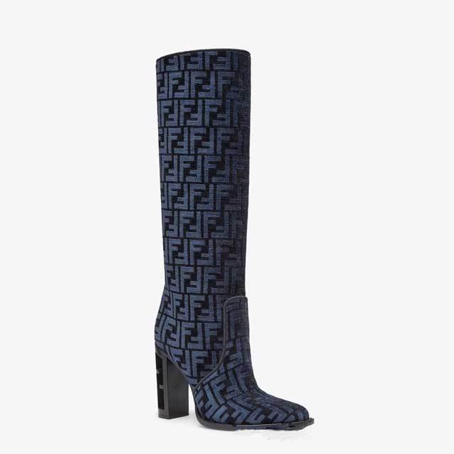 Knee Length Chunky Heeled Biker Boots