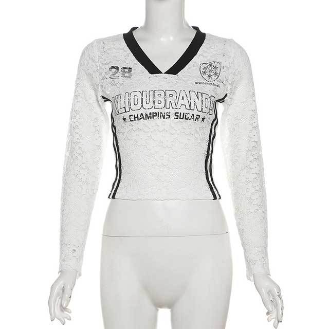 Floral Lace Long Sleeve Tops