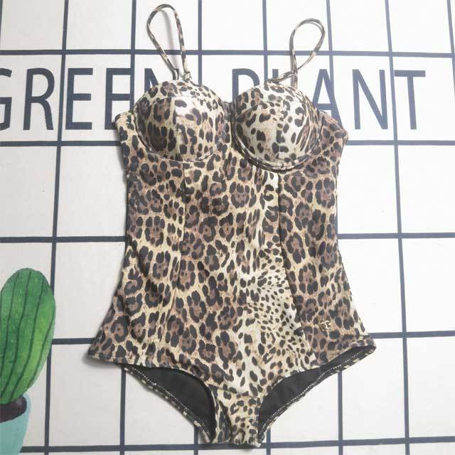 Leopard Print Cami Fashion One Piece Swimsuit