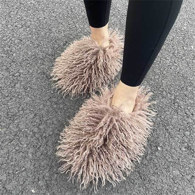 Faux Fur Wool Slippers