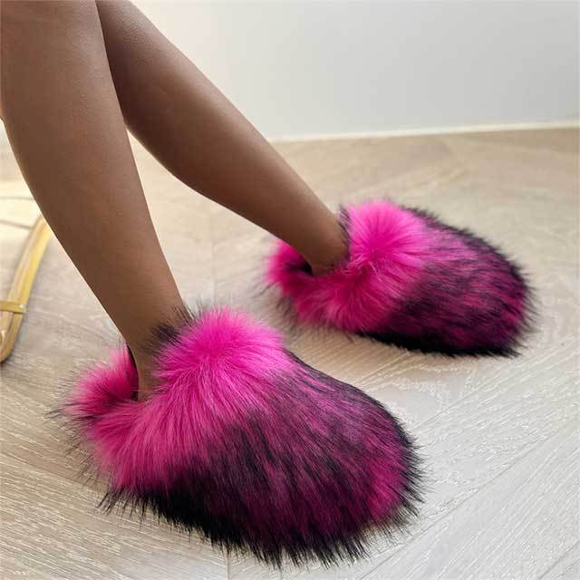 Faux Fur Flat Slippers