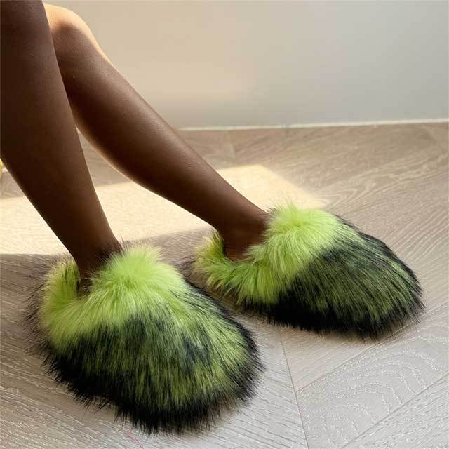 Faux Fur Flat Slippers