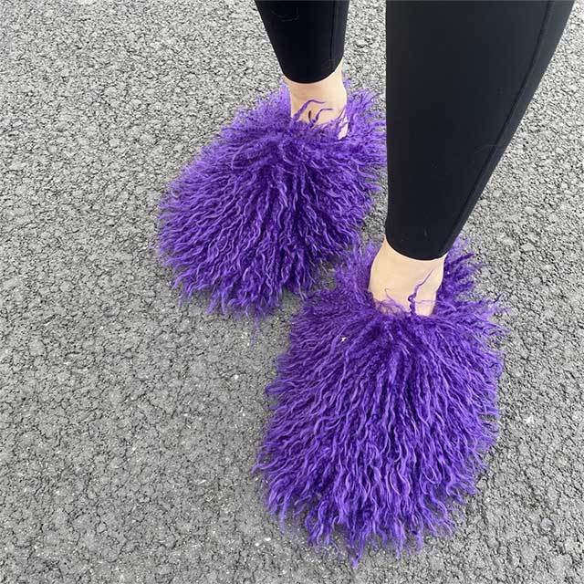 Faux Fur Wool Slippers
