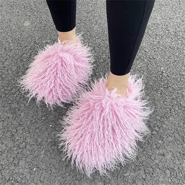 Faux Fur Wool Slippers