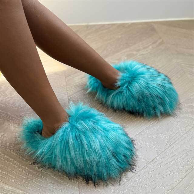 Faux Fur Flat Slippers
