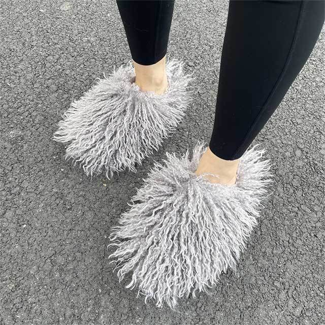 Faux Fur Wool Slippers