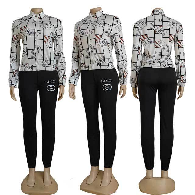 Printed Fashion Casual Tracksuit Set