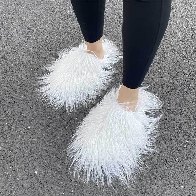 Faux Fur Wool Slippers