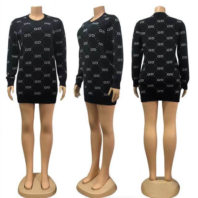 Knit Long Sleeve Sweater Dress