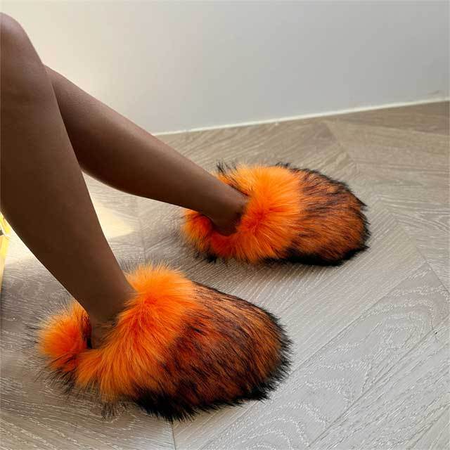 Faux Fur Flat Slippers