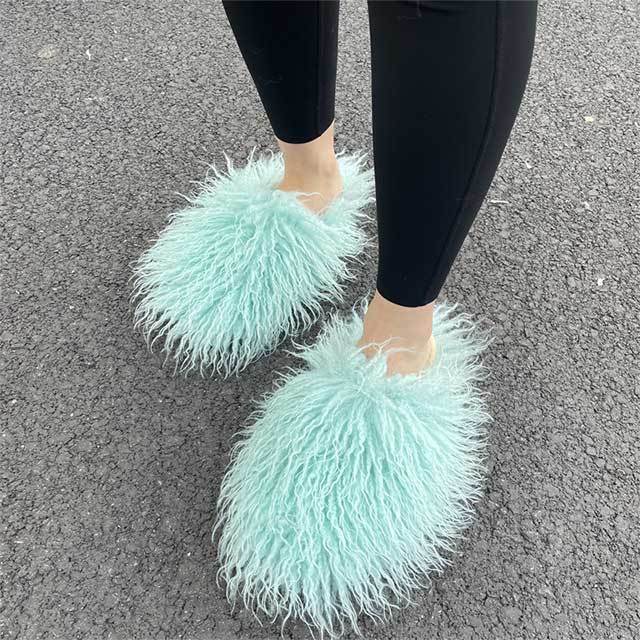 Faux Fur Wool Slippers