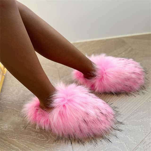 Faux Fur Flat Slippers