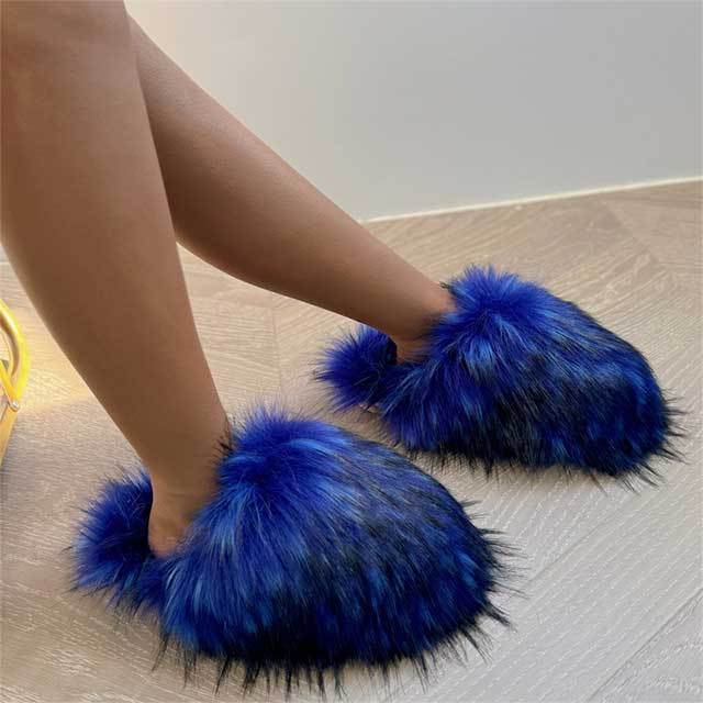 Faux Fur Flat Slippers