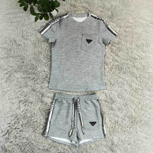 Fashion Logo Embossing Casual Short Set