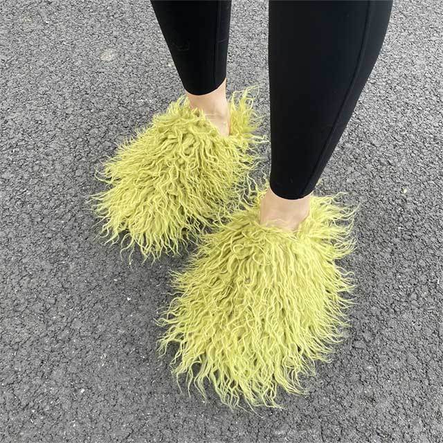 Faux Fur Wool Slippers