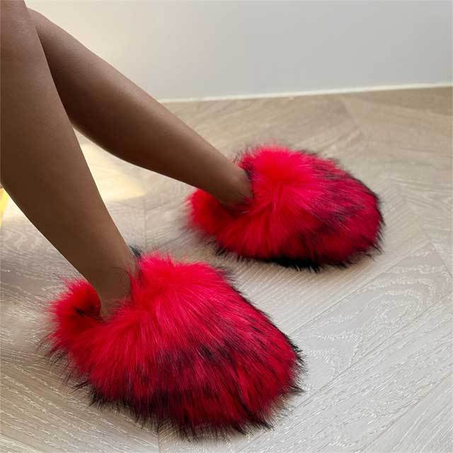Faux Fur Flat Slippers