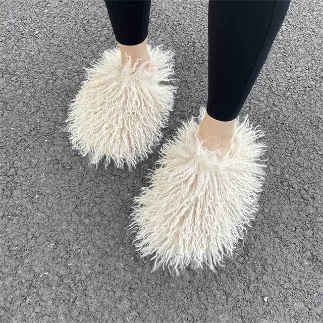 Faux Fur Wool Slippers