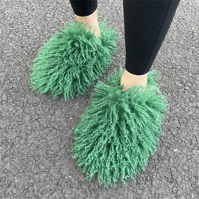 Faux Fur Wool Slippers