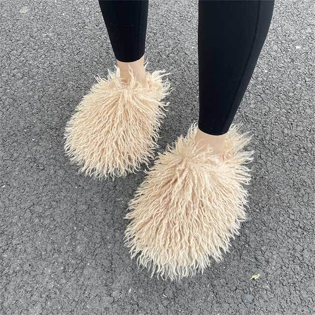Faux Fur Wool Slippers