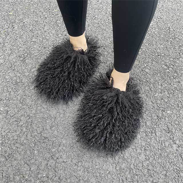Faux Fur Wool Slippers