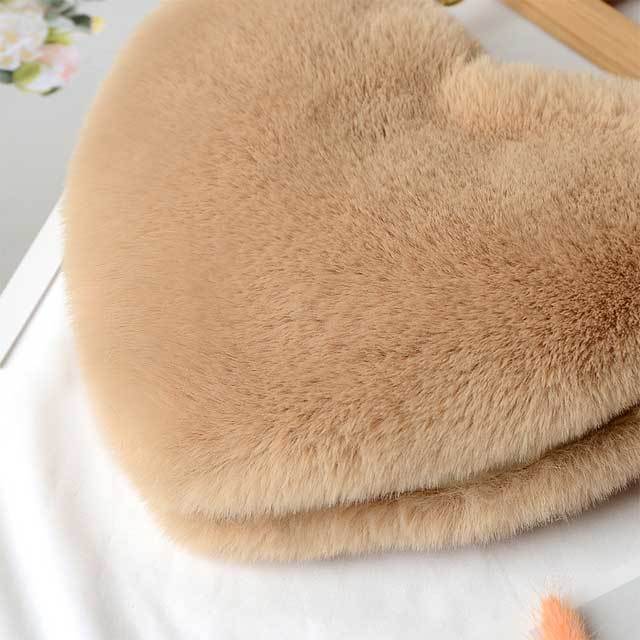 Furry Plush Heart Shaped Handbag