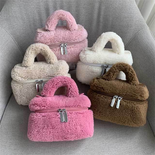 Vintage Furry Makeup Bag