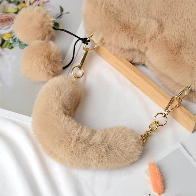 Furry Plush Heart Shaped Handbag