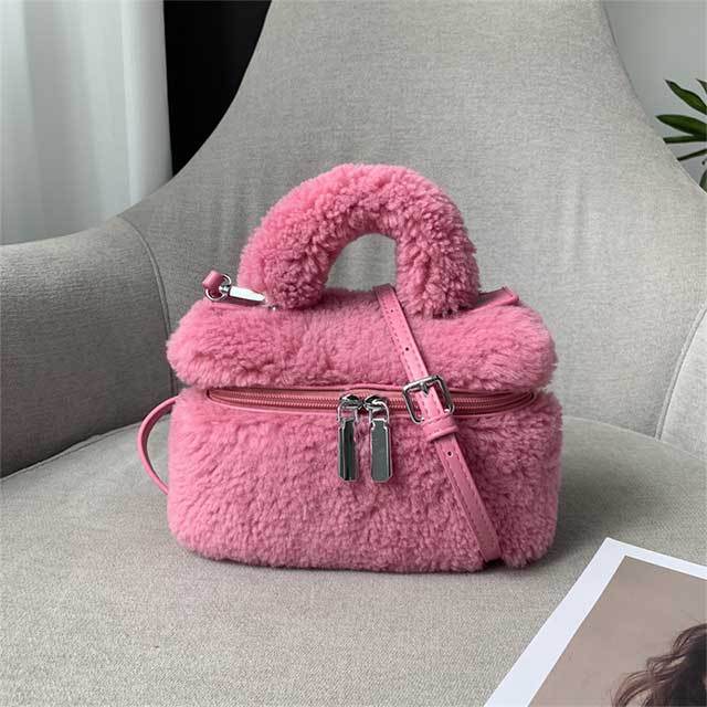 Vintage Furry Makeup Bag