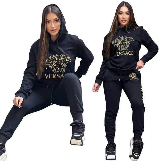 Embroidery Hoodie Top Fall Tracksuit Set