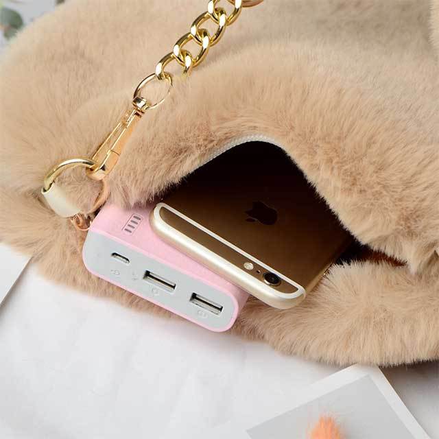 Furry Plush Heart Shaped Handbag