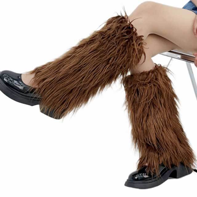 Candy Color Faux Fuzzy Leg Socks