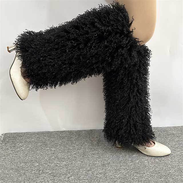 Faux Wool Fuzzy Leg Socks