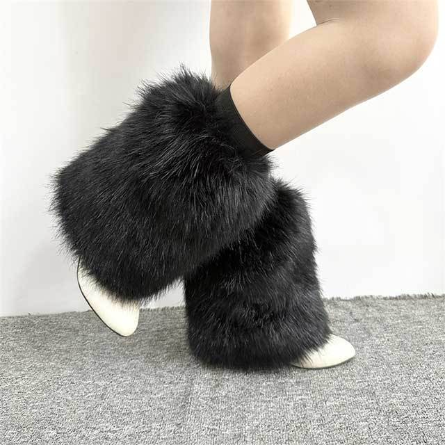 Fuzzy Plush Faux Fur Leg Socks