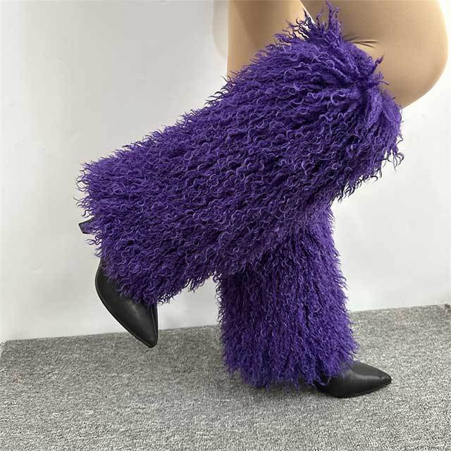 Faux Wool Fuzzy Leg Socks