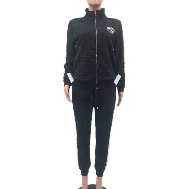 Fashion Embroidery Embossing Fall Tracksuit Set