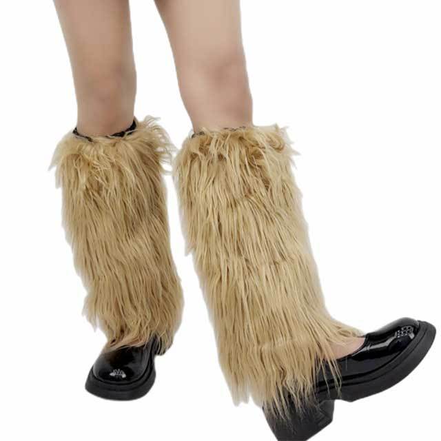 Candy Color Faux Fuzzy Leg Socks