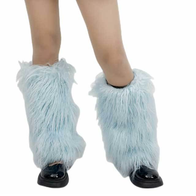 Candy Color Faux Fuzzy Leg Socks